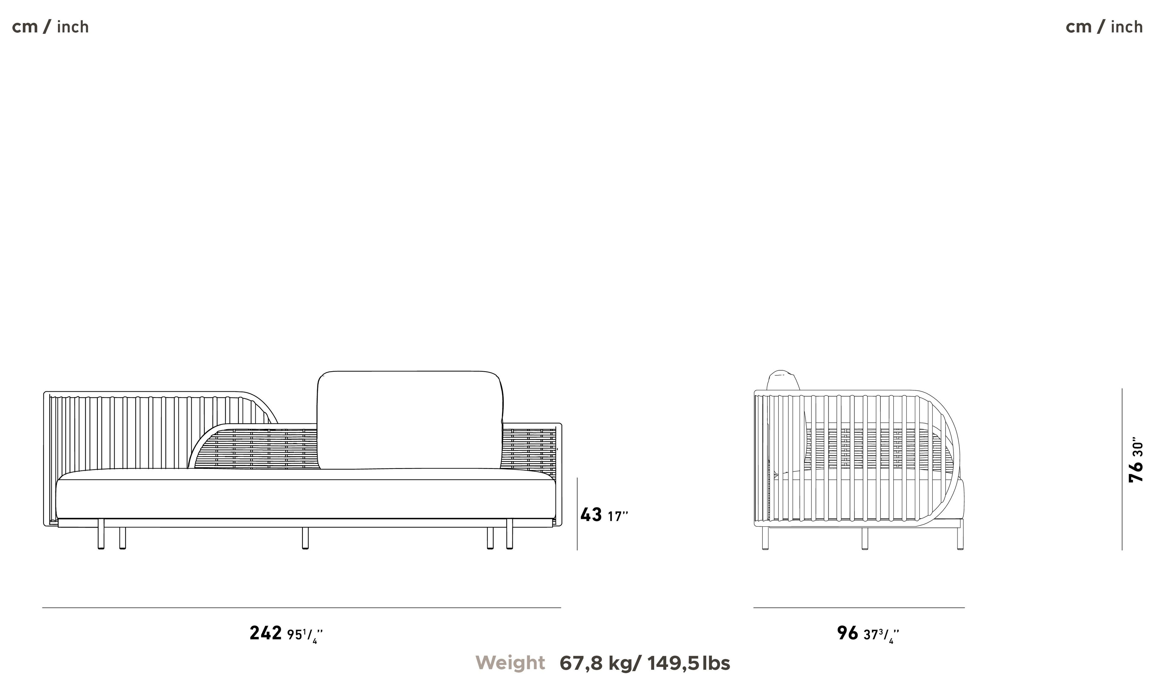 Алюминиевый садовый диван, Sunbrella® и 3-местный Канат YAAZ Ova ARCH-00019691 - Вид №7