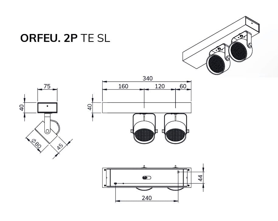 Регулируемый алюминиевый светодиодный потолочный светильник Exporlux ORFEU TE SL ARCH-00124691 - Вид №3