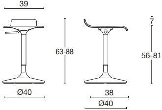 Diemme Офисный табурет с газлифтом и тканевым сиденьем sun-id-1381400 - Вид №5