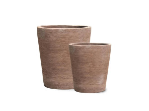 Круглый глиняный садовый горшок
