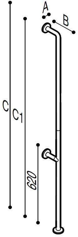 Ponte Giulio Неподвижная вертикальная поручень для ванной Casual G06jas12 - Вид №1