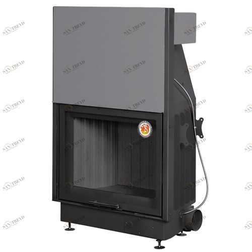 Каминная топка Экокамин Вега 800PB принт с подовым горением и черным шамотом 6487