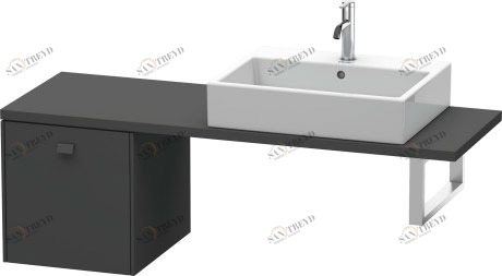 BR512104949 Brioso Шкафчик для компактной консоли Графит матовый, декор Duravit