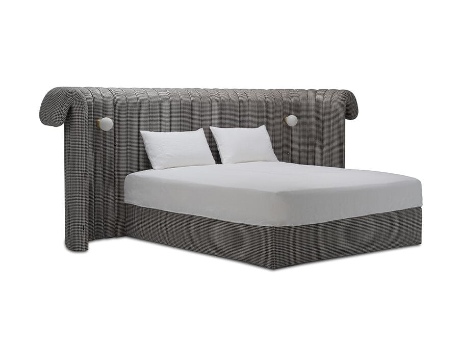 Двуспальная кровать с мягким изголовьем HC28 maison CROWN ARCH-00108153