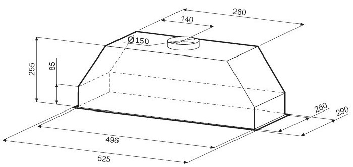 8184306 Вытяжка полновстраиваемая KRONA RUNA 600 PB белый STDN-0002000 - Вид №8