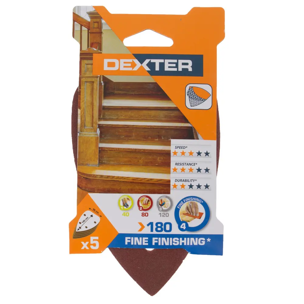 Dexter Шлифовальные листы P180 для труднодоступных мест, 5 шт 18783824 STLM-0012669 - Вид №3
