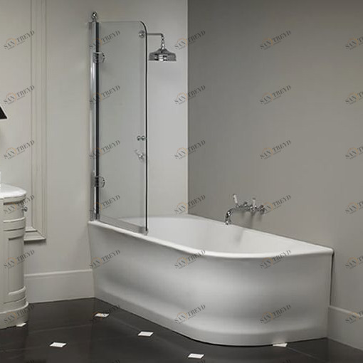 Ванна левосторонняя угловая из материала “White Tec” 1NAWAVESX Devon Devon WAVE Devon&Devon 