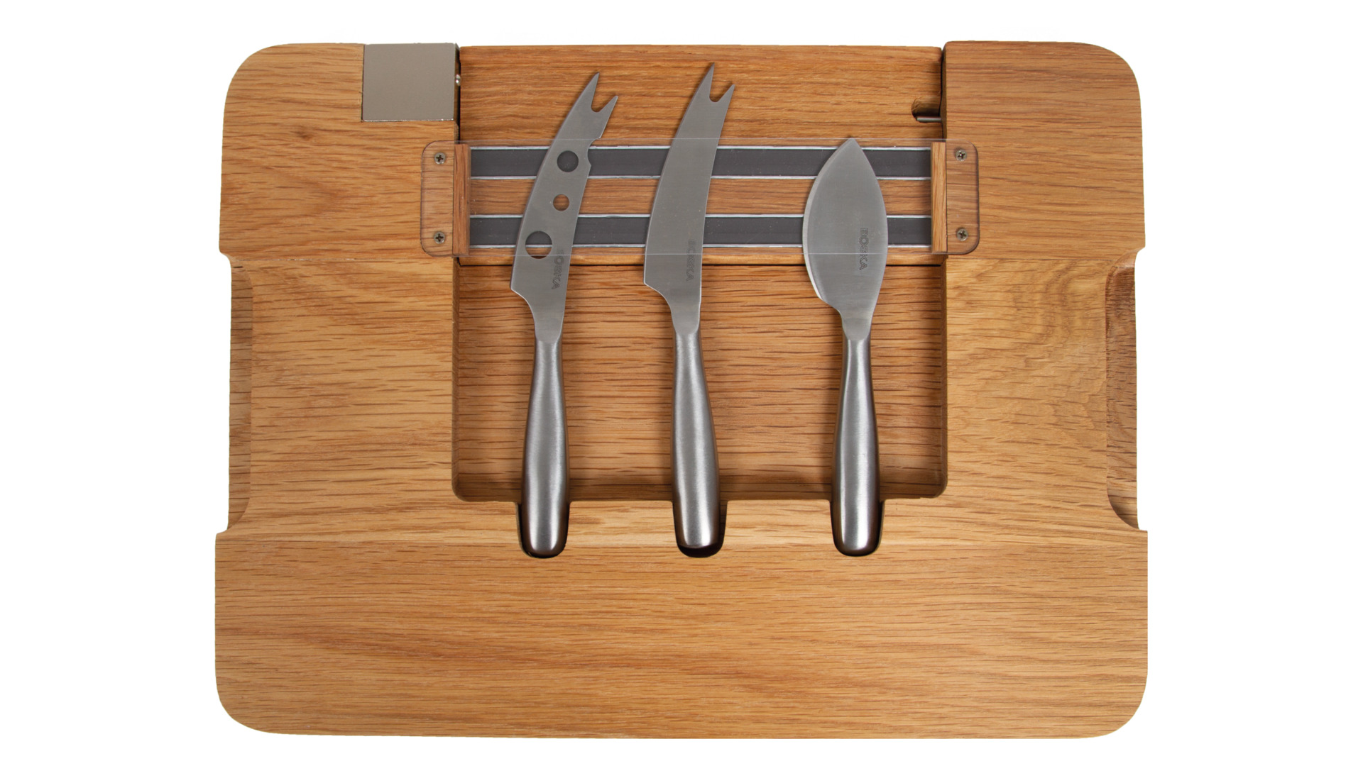 10640468 Boska Набор для сыра Boska "Party" (доска из дуба с магнитами 34х26х4,5см и 3 ножа), п/у Дерево  - Вид №2