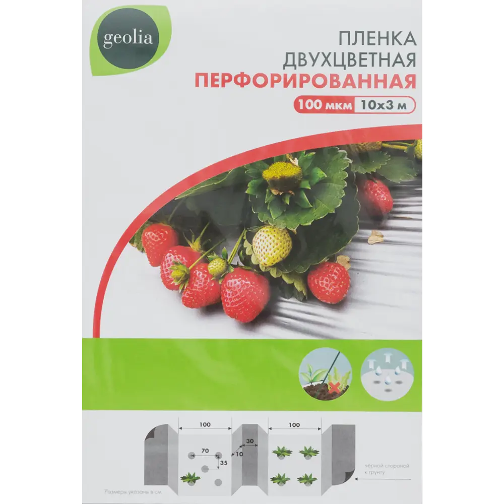 GEOLIA Двухцветная мульчирующая пленка 3х10 м для защиты растений 82572973 STLM-0030325