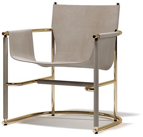 Paolo Castelli Кресло с подлокотниками из металла и кожи sun-id-1490126 - Вид №1