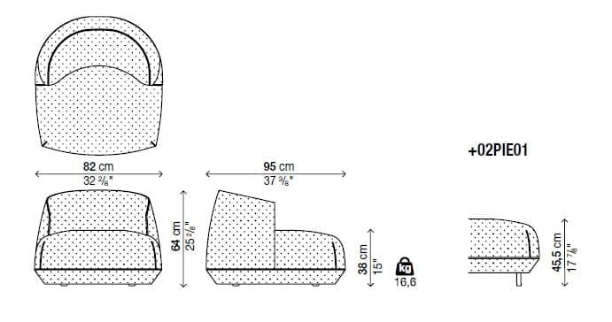 Тканевое кресло Kristalia Brioni ARCH-00006287 - Вид №2