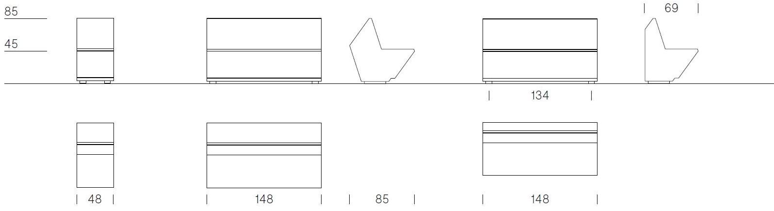 URBIDERMIS Бетонная скамья со спинкой 108 sun-id-1437909 - Вид №2