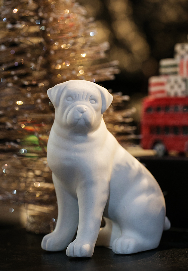 Фигурка декоративная из керамики Бульдог, белая KJ COLLECTION 152629DOG - Вид №1