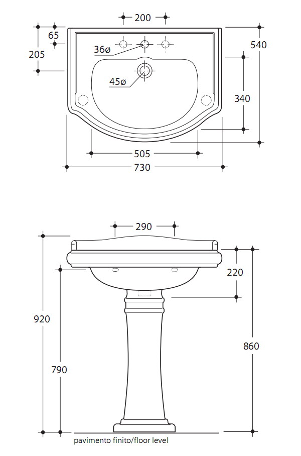 ML.BLL-25.073.Bi/ML.BLL-25.107.Bi/ML.BLL-29.804 Подвесная раковина настенная круглая Migliore  белая  - Вид №4