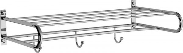 H255/CR Sanibano, полка для полотенец + 3 крючка, цвет хром 