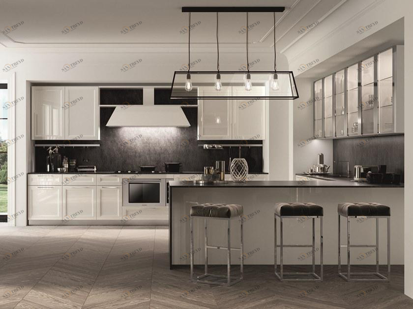 Composit Лакированная встроенная кухня с ручками sun-id-1439445