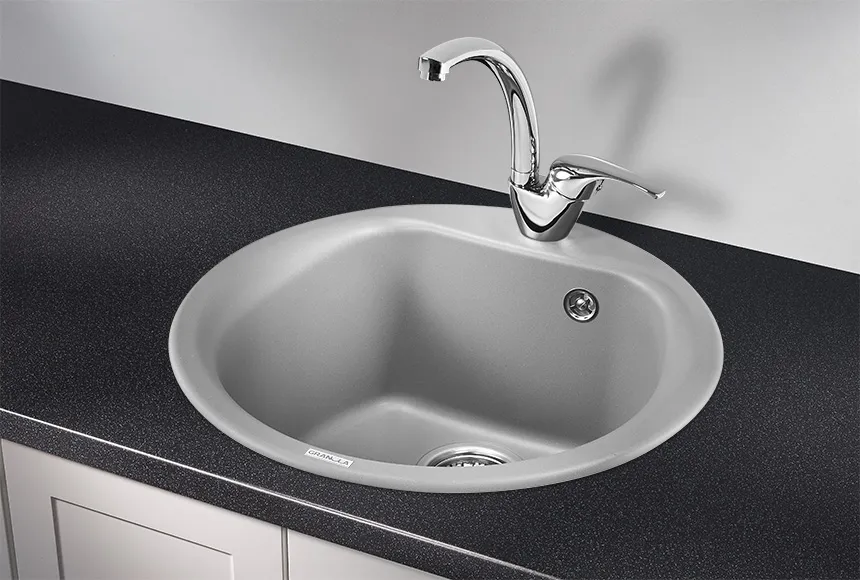 5101, АЛЮМИНИУМ, кухонная мойка, кварц GRANULA 5101-ST48