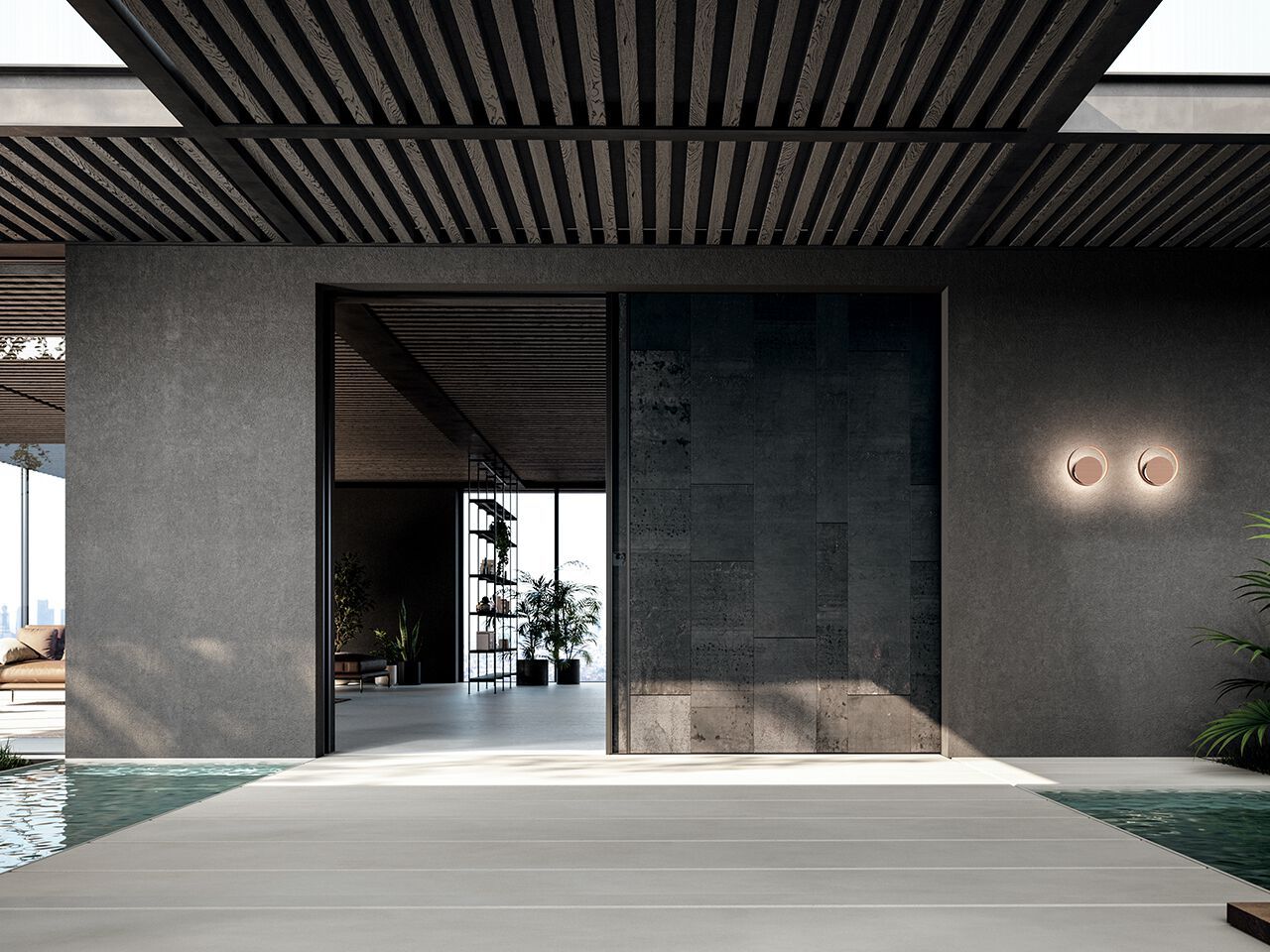 Раздвижная бронированная входная дверь Oikos Парус ARCH-00103083