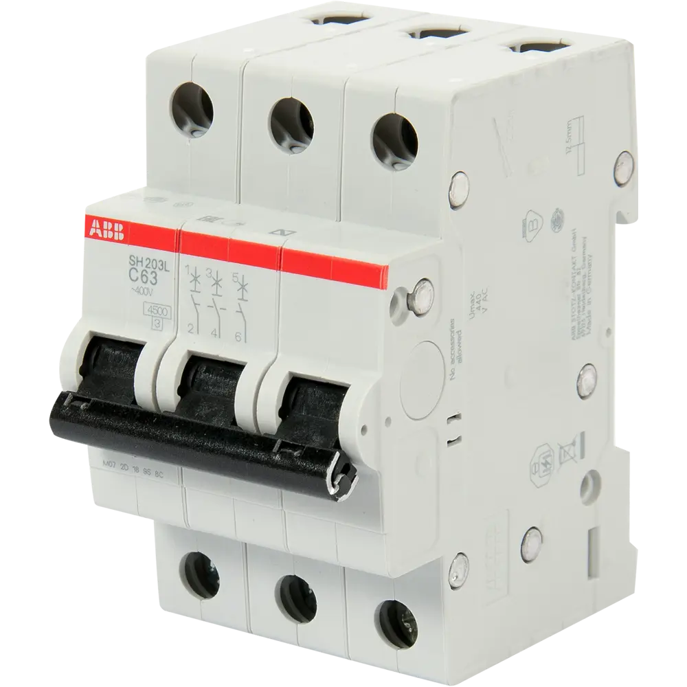 Автоматический выключатель ABB SH203L 3P C63 А 4.5 кА 2CDS243001R0634 12486474 STLM-2209871 