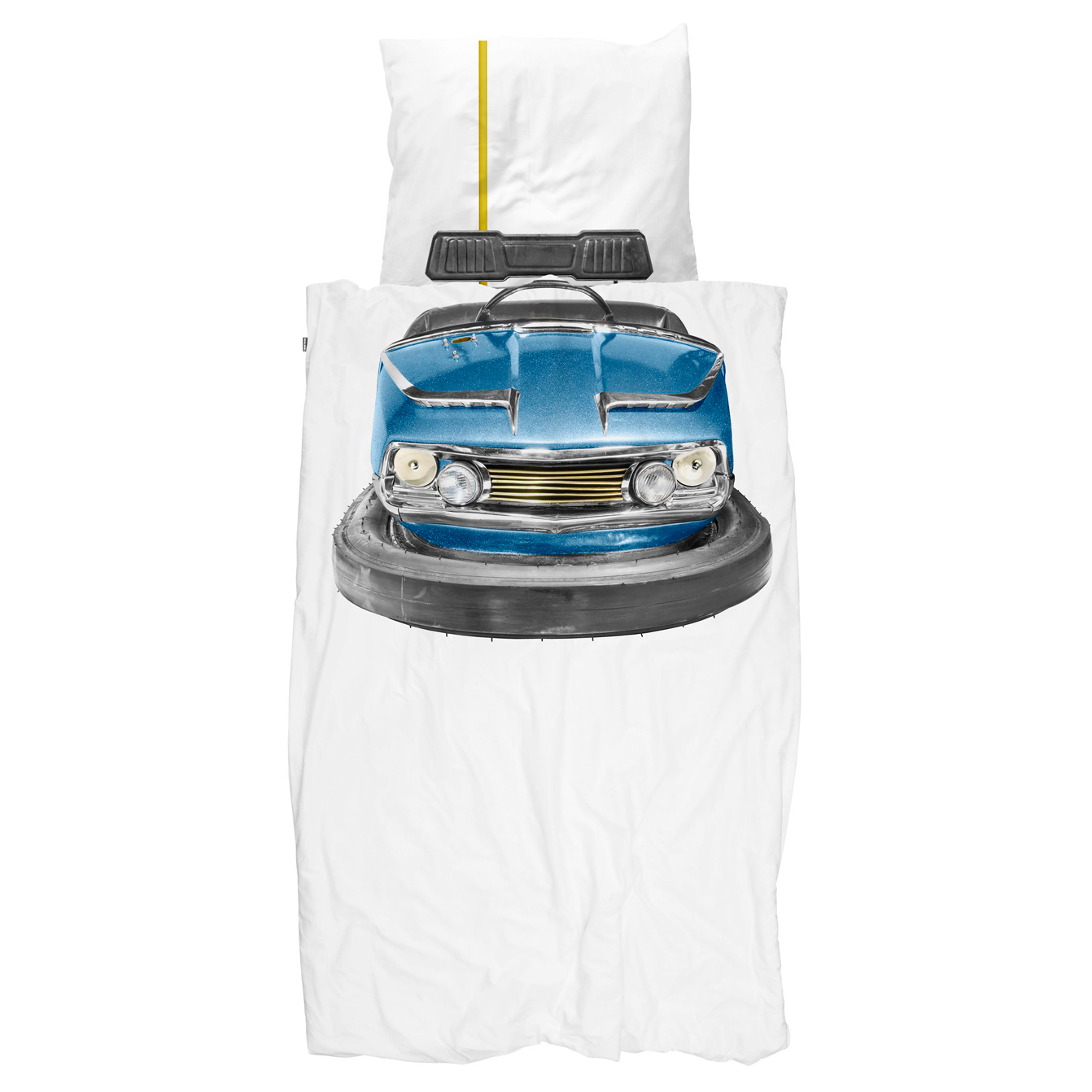 Детское постельное белье односпальное "Бамперные машинки" 150х200 см SNURK  335408 Белый;синий  - Вид №3