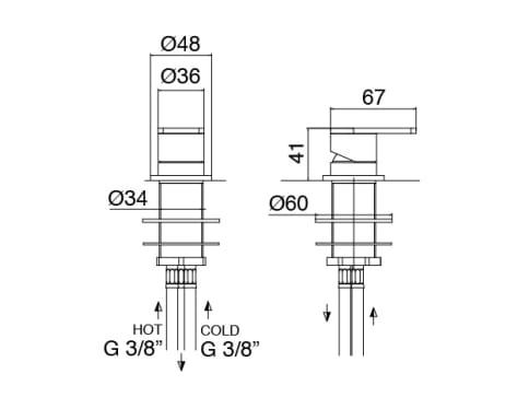 Смеситель для раковины из нержавеющей стали с 2 отверстиями Zazzeri Q316 ARCH-00080189 - Вид №4