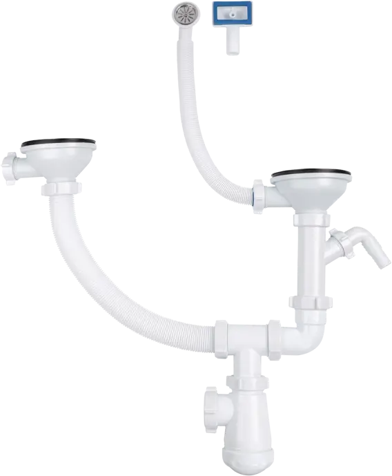 Сифон двойной EQUATION для разноуровневой мойки с подключением техники 85607177