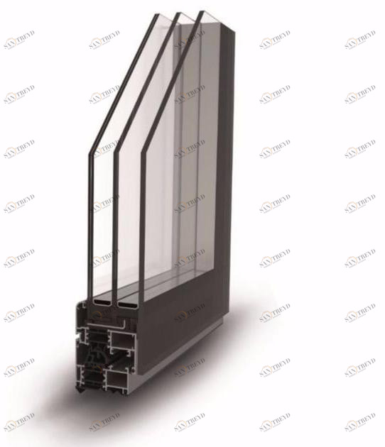 ALsistem Распашное окно с терморазрывом с тройным остеклением sun-id-1493977