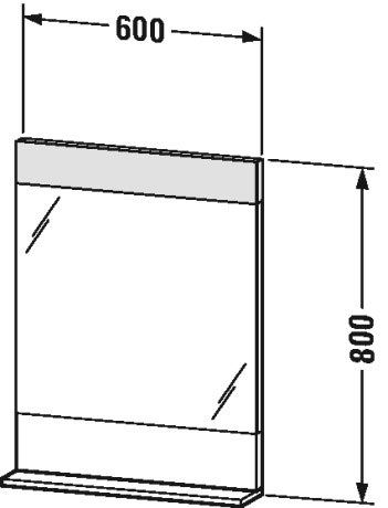 VE751103131 Vero Зеркало с полочкой внизу Сосна серебристая, декор Duravit - Вид №1