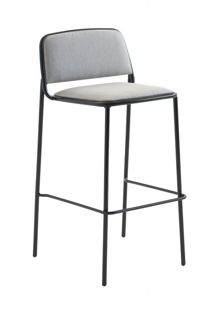 Ring 672 Барный стул со стальным каркасом, 4 ножки. Сиденье и спинка мягкие. Et al. Ring - Вид №2