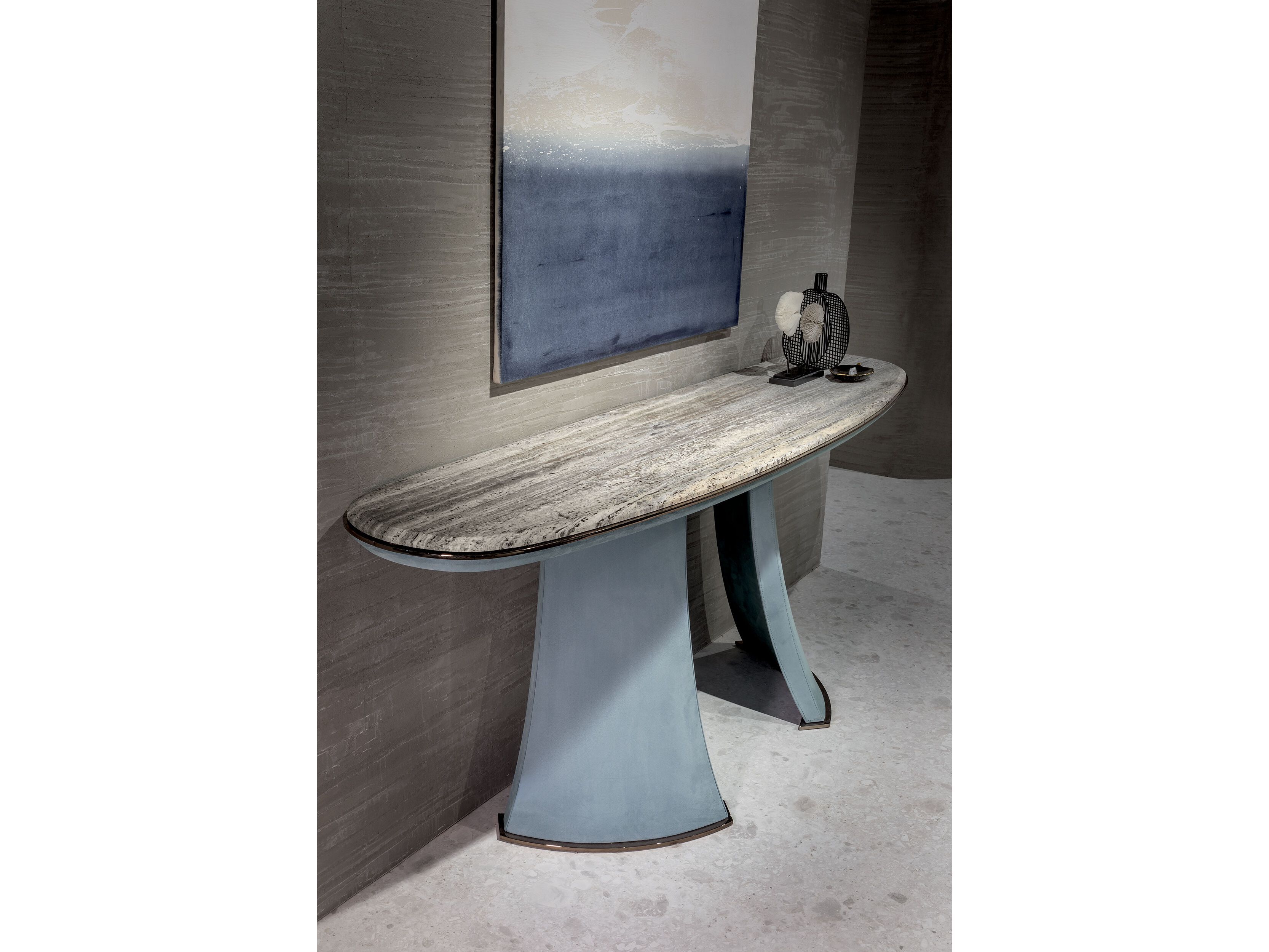 Овальная консоль из натурального камня Longhi Blooming ARCH-00034092 - Вид №1