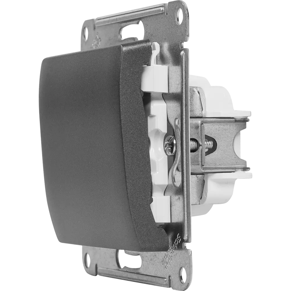 Schneider Electric Glossa — встраиваемый выключатель с одной клавишей в графитовом цвете 84730753 STLM-0054191 - Вид №4