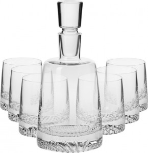10627082 KROSNO Набор графин 0,95л и 6 стаканов для виски 300мл Krosno "Фьорд" п/к Стекло