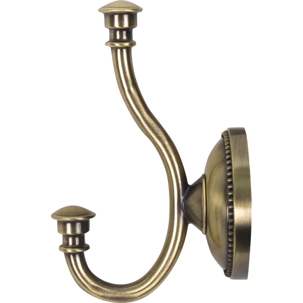 Крючок двухрожковый Grampus Alfa цвет античная латунь STLM-2068381 - Вид №2