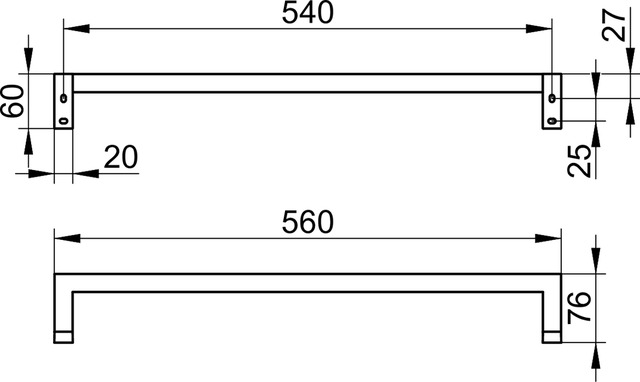 19101010800 Полотенцедержатель KEUCO Edition 90 Square - Вид №3