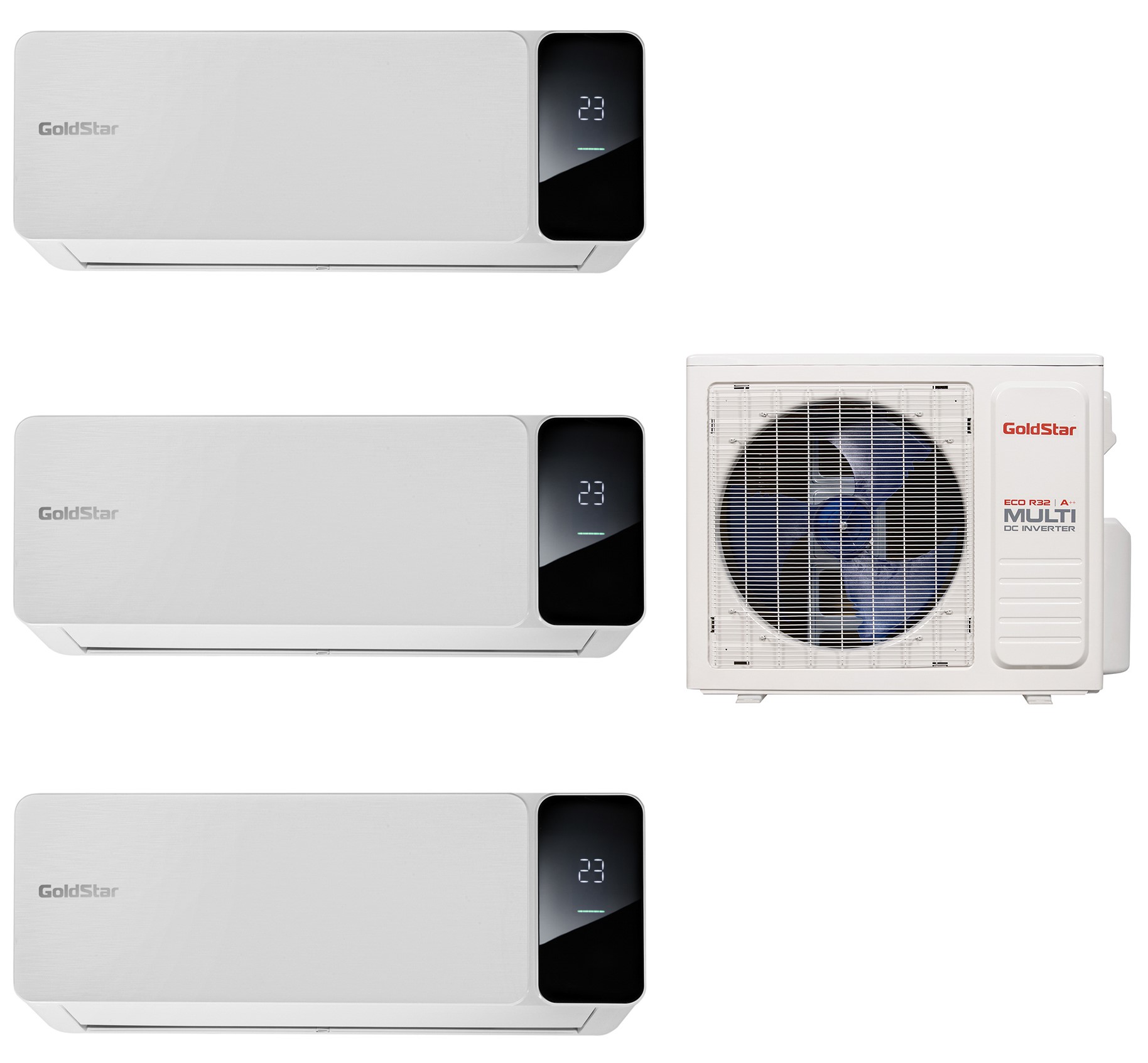 9244179 Кондиционер настенный мультисплит-система GoldStar GSA3OI-FM/out-21HN8 + FM/in-07+09+09HN8 белый STDN-0081865