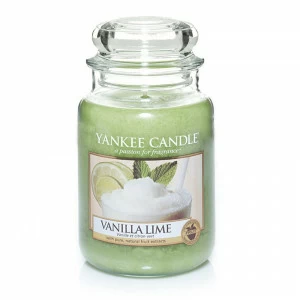 Свеча большая в стеклянной банке "Ваниль и Лайм Vanilla Lime" 623 гр 110-150 часов YANKEE CANDLE ВАНИЛЬ 267808 Зеленый