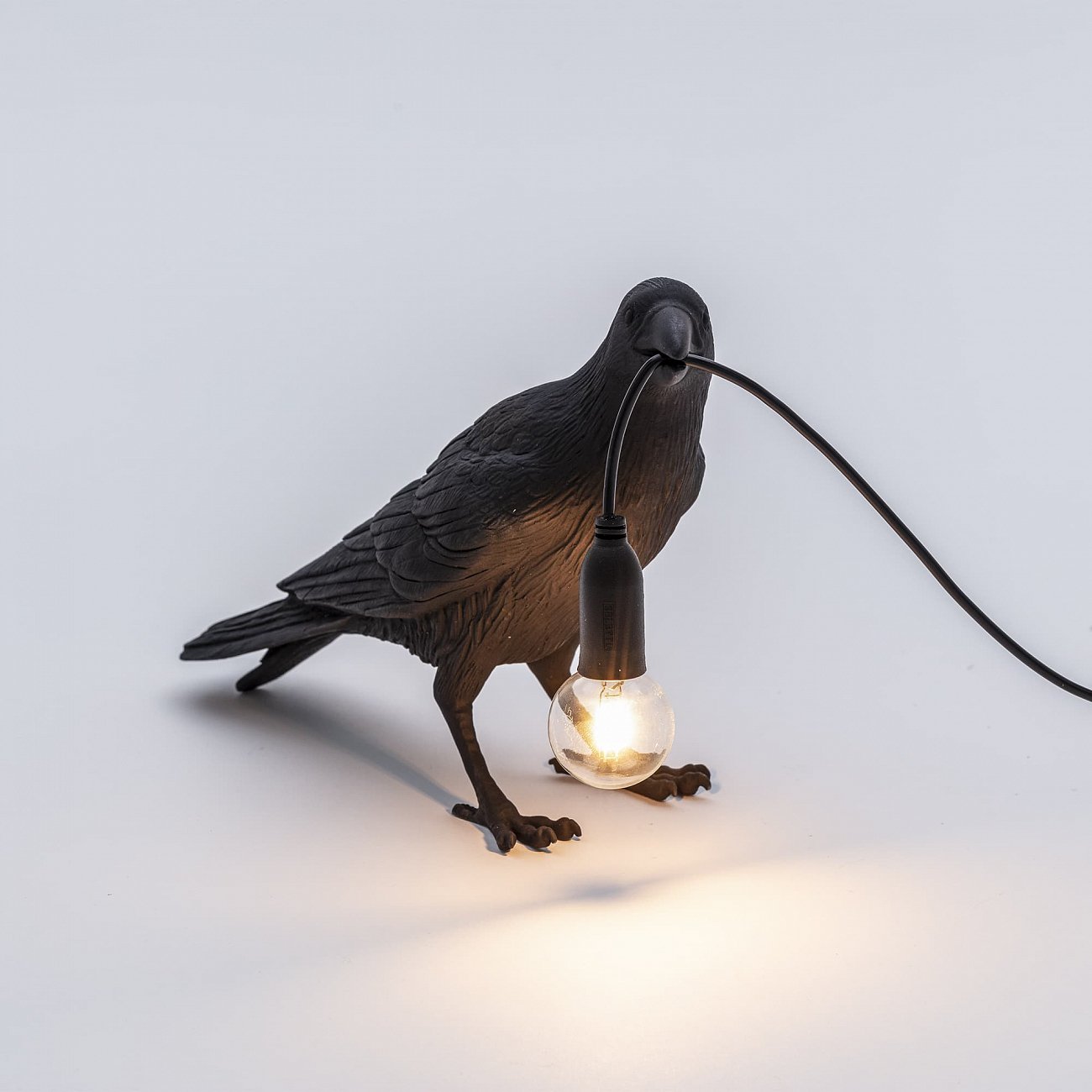 Настольная лампа черная 10,5х33,5 см Bird Black Waiting 14735 SELETTI С ПТИЧКОЙ 00-3882455 Черный  - Вид №2