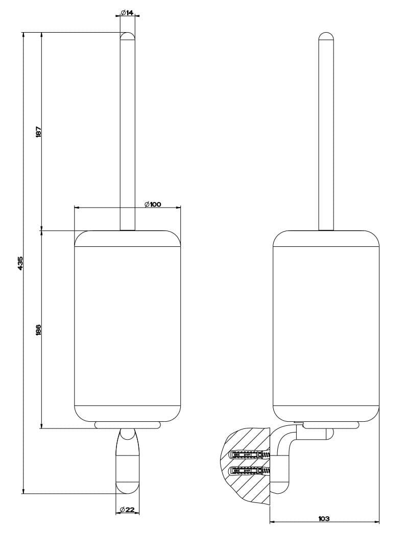 Настенная туалетная щетка из керамогранита Gessi капля ARCH-00052008 - Вид №2