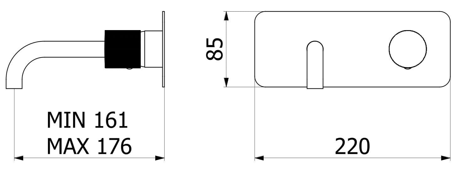 Однорычажный настенный смеситель для раковины с автоматическим сливом IB Gatsby ARCH-00004973 - Вид №5