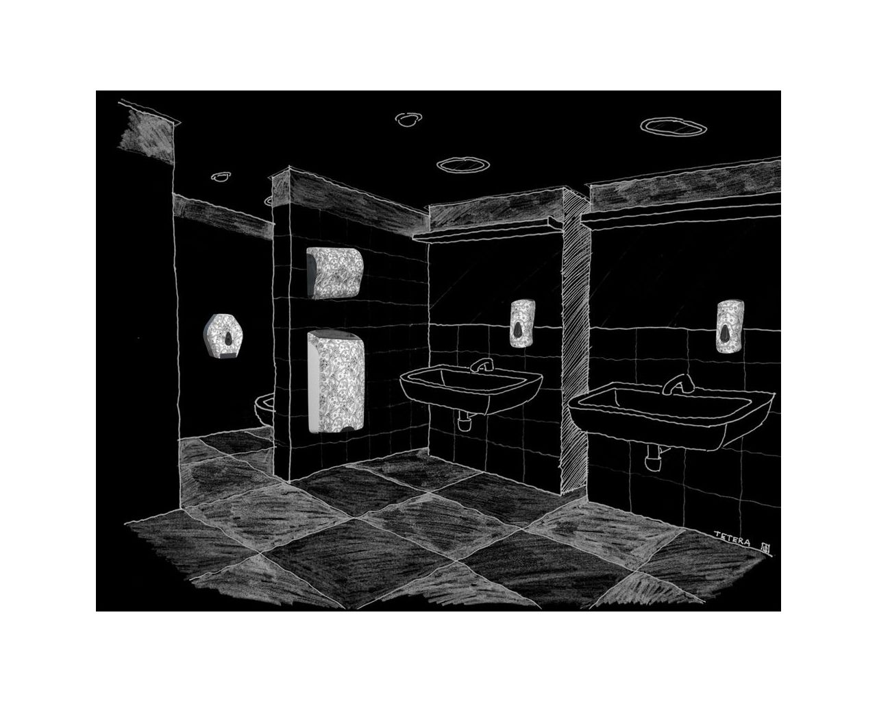 CUH306 UNIQUE SOLID CUT ORIENT LINE механический диспенсер для полотенец в рулонах Merida  - Вид №1