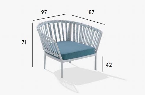 Алюминиевый и тканевый садовый стул с подлокотниками FAST Ria ARCH-00000336 - Вид №2