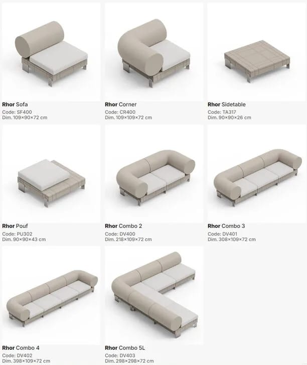 Полиэтиленовый садовый диван Lyxo Design RHOR ARCH-00023646 - Вид №5