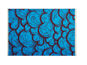 Плед с графическим рисунком из шерсти и хлопка