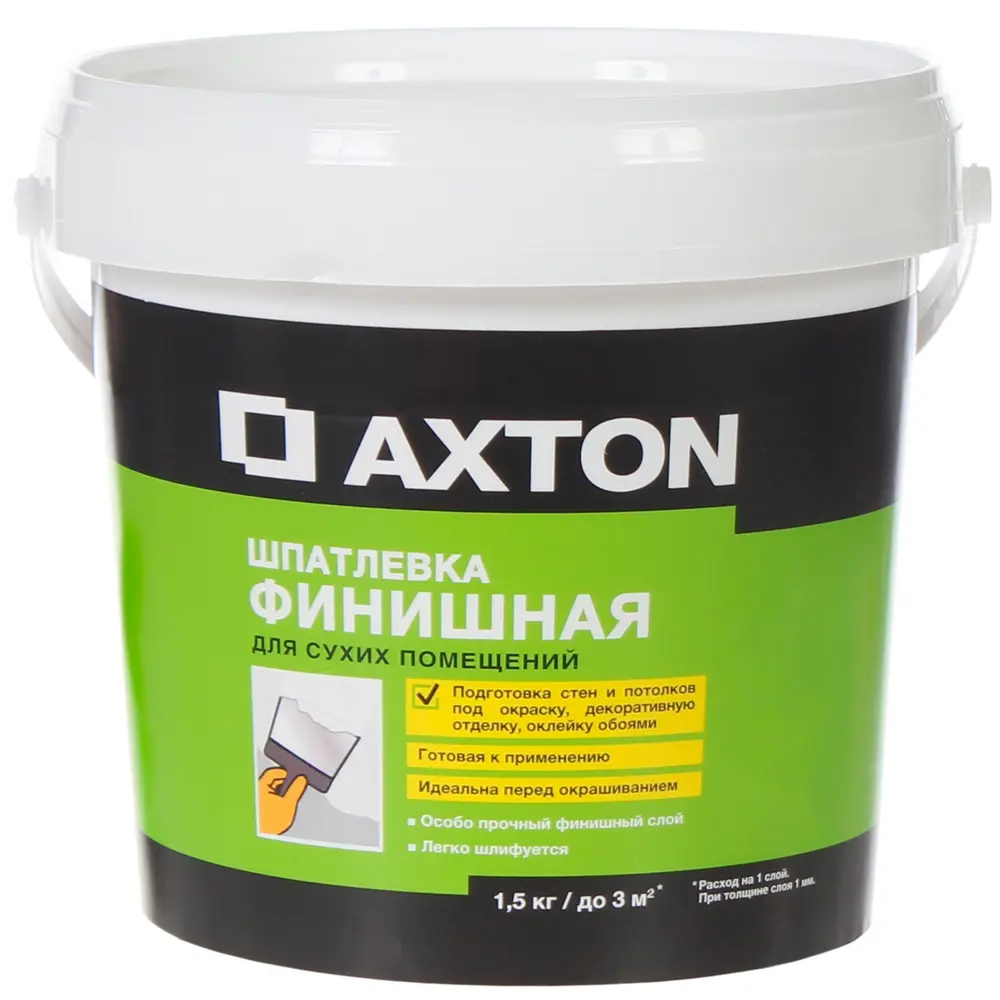 Шпатлёвка финишная Axton для сухих помещений 1.5 кг 81960512 STLM-2015780 