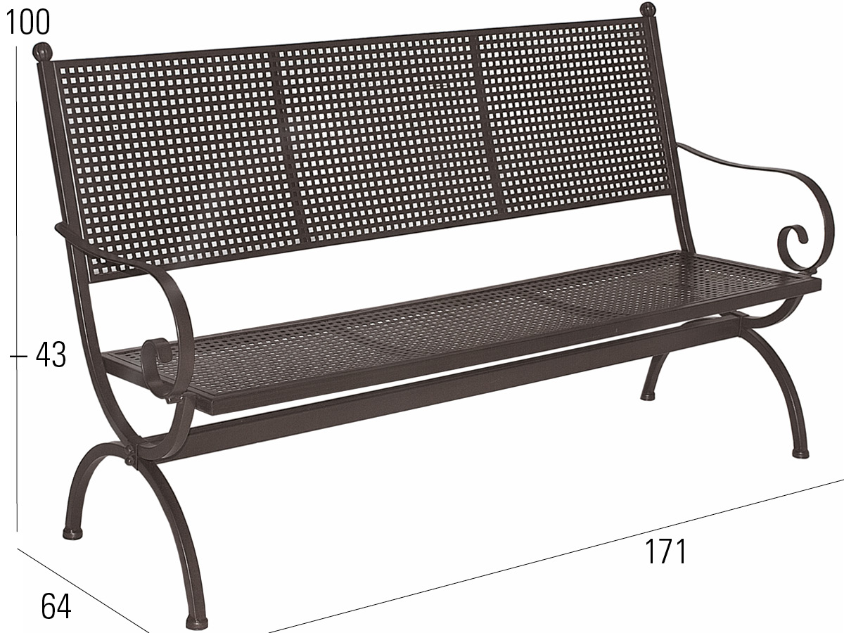 65.00.0203 Скамейка Romeo Elegance 3-х местная Marone Antique Mbm - Вид №2