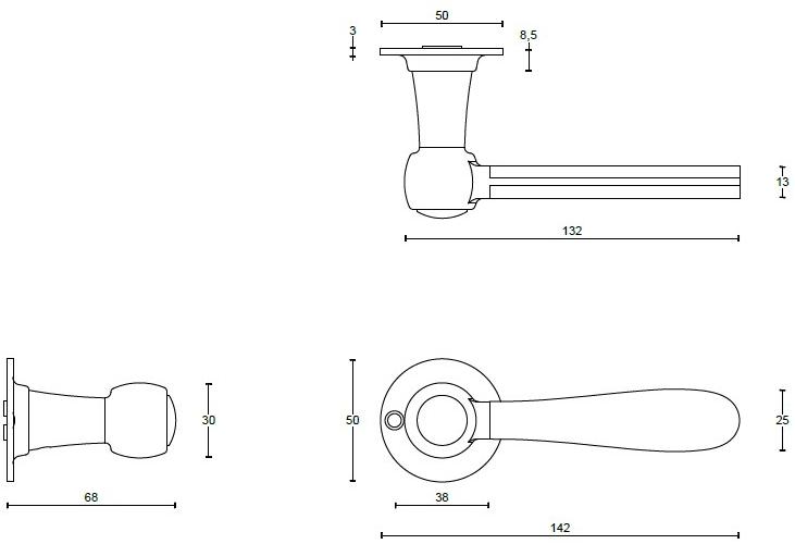 Formani Мраморная ручка на розе Bosco Lz100ma-g - Вид №3