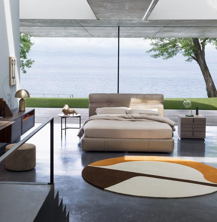 Flou Кровать двуспальная с обивкой кожей New bond sun-id-1455557 - Вид №2