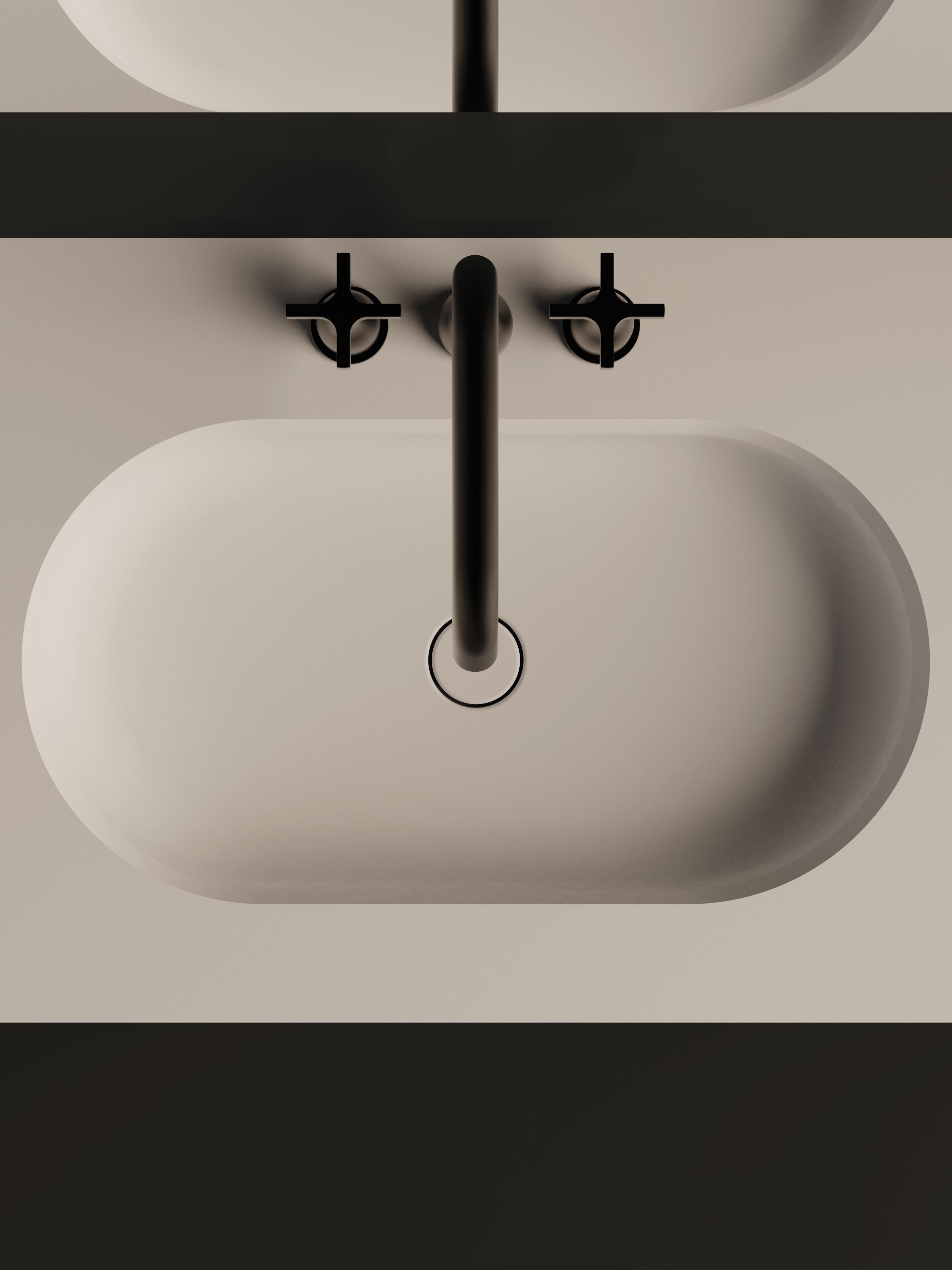 Встраиваемый умывальник с овальной столешницей из твердой поверхности Agape одиннадцать ARCH-00094506 - Вид №1