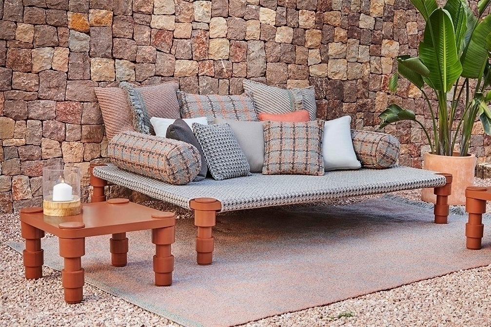 069908 Индийская кровать GL Gofre terracotta Double GAN Garden Layers