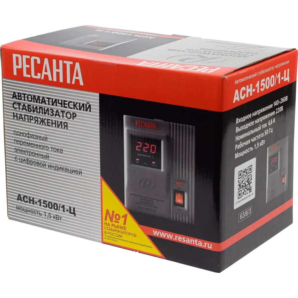 Стабилизатор напряжения Ресанта АСН- 1 500/1-Ц 1.5 кВт 84986113 STLM-2018816  - Вид №8